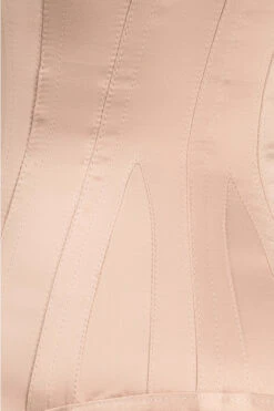 Champagne Matt Satin Longline Waist Taming Overbust 18 Champagne Matt Satin Longline Waist Taming Overbust -Corset Story wtvic017 model 1