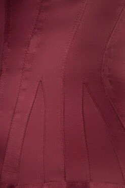 Burgundy Matt Satin Longline Waist Taming Overbust 7 Burgundy Matt Satin Longline Waist Taming Overbust -Corset Story wtvic018 model 3 1
